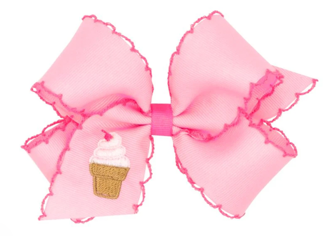Medium Icecream Embroidered Bow