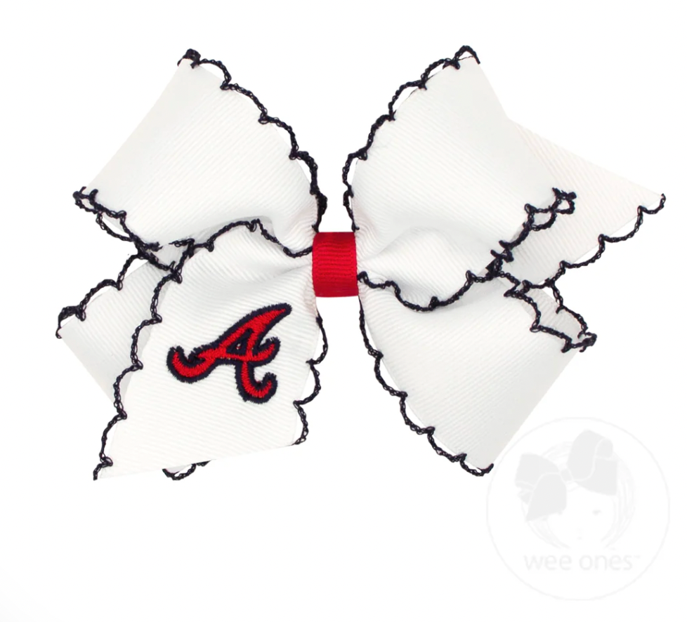 Medium MLB Atlanta Braves Embroidered Moonstitch Hair Bow