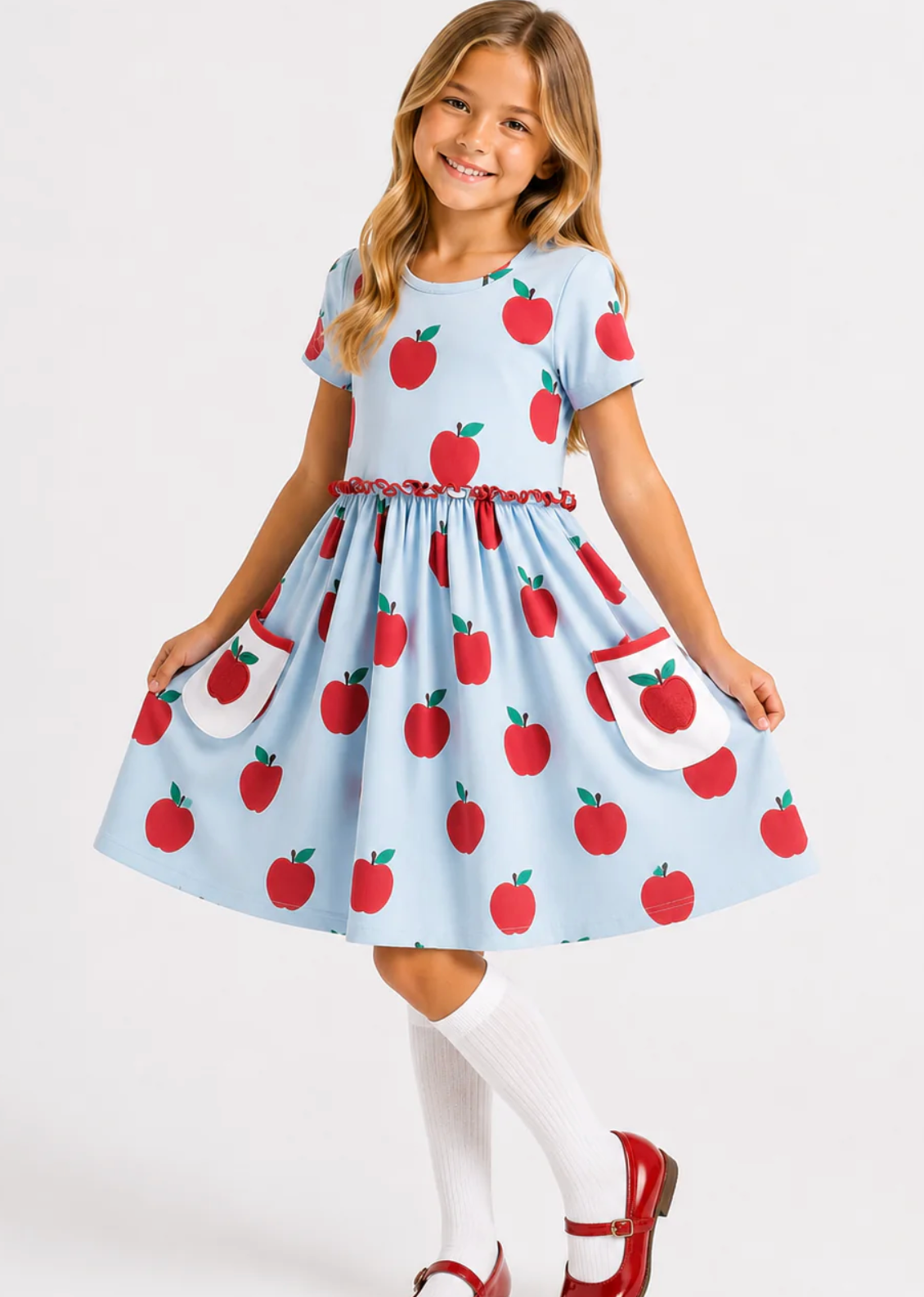 Swoon Embroidery Back to School Pocket Dress