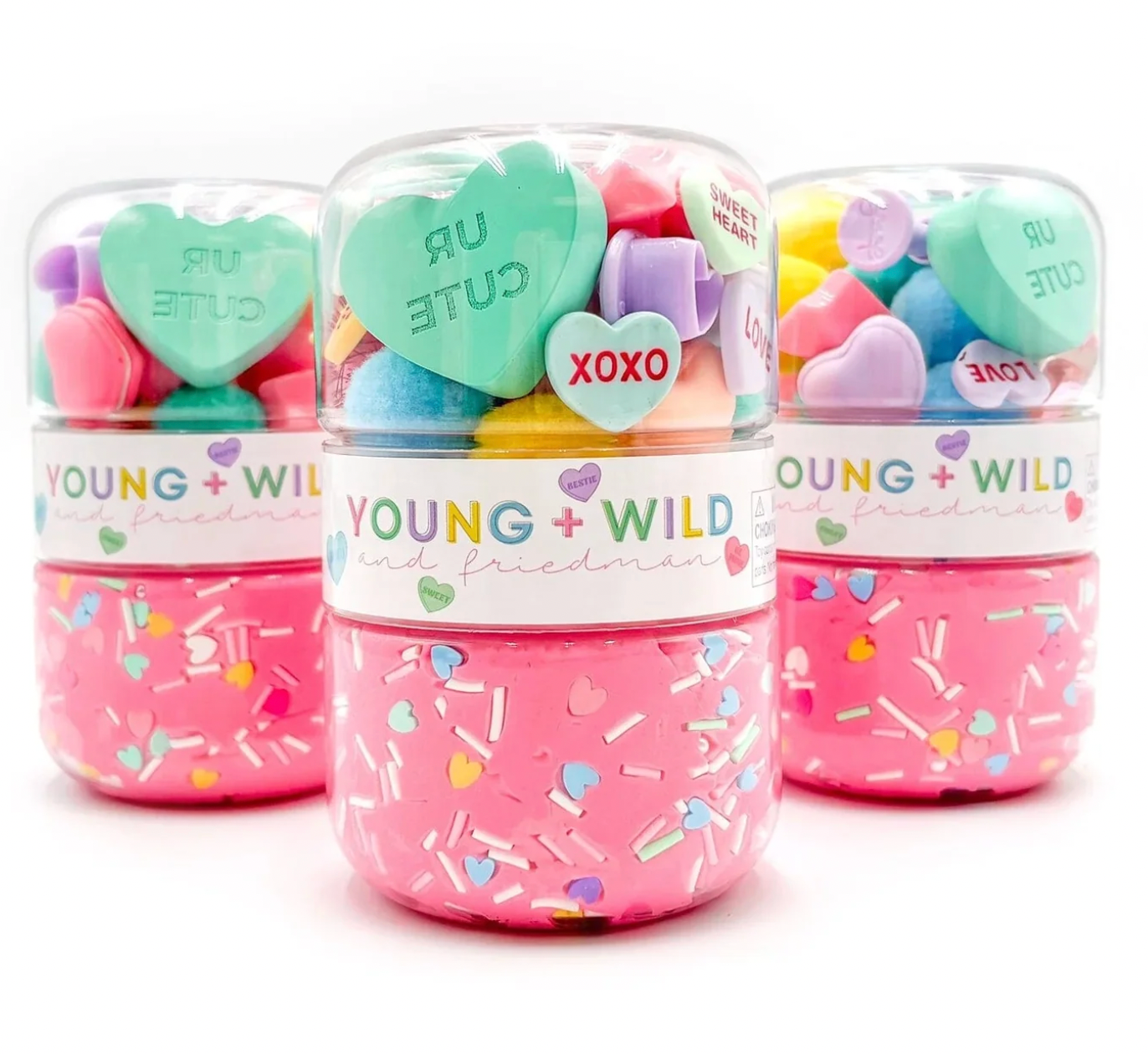Pastel Heart Grab & Go Dough Jars