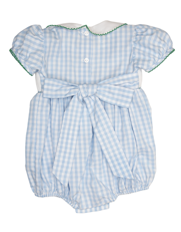 Rosie Mallard Duck Smocked Waist Bubble with White Peter Pan Collar