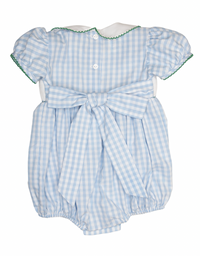 Rosie Mallard Duck Smocked Waist Bubble with White Peter Pan Collar