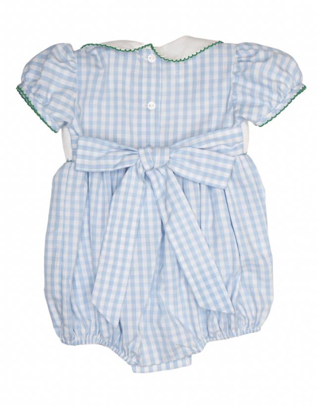 Rosie Mallard Duck Smocked Waist Bubble with White Peter Pan Collar