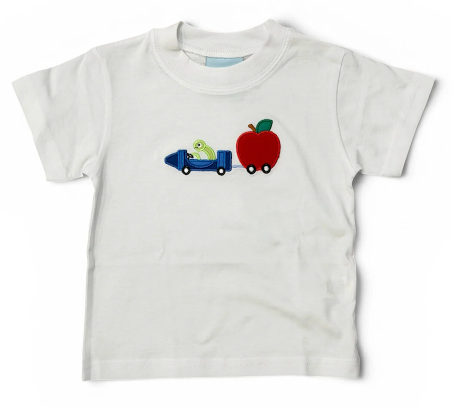 Worm Driving Crayon Pulling Apple Back-to-School Shirt
