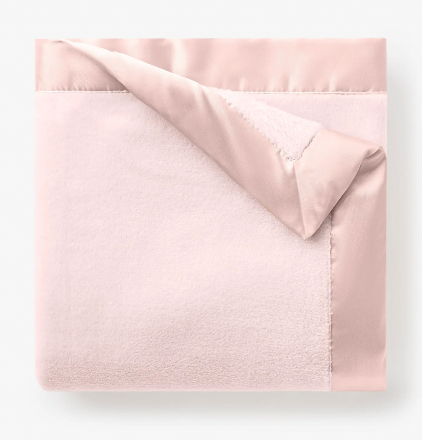 Satin Trim Flannel Fleece Blanket Pink
