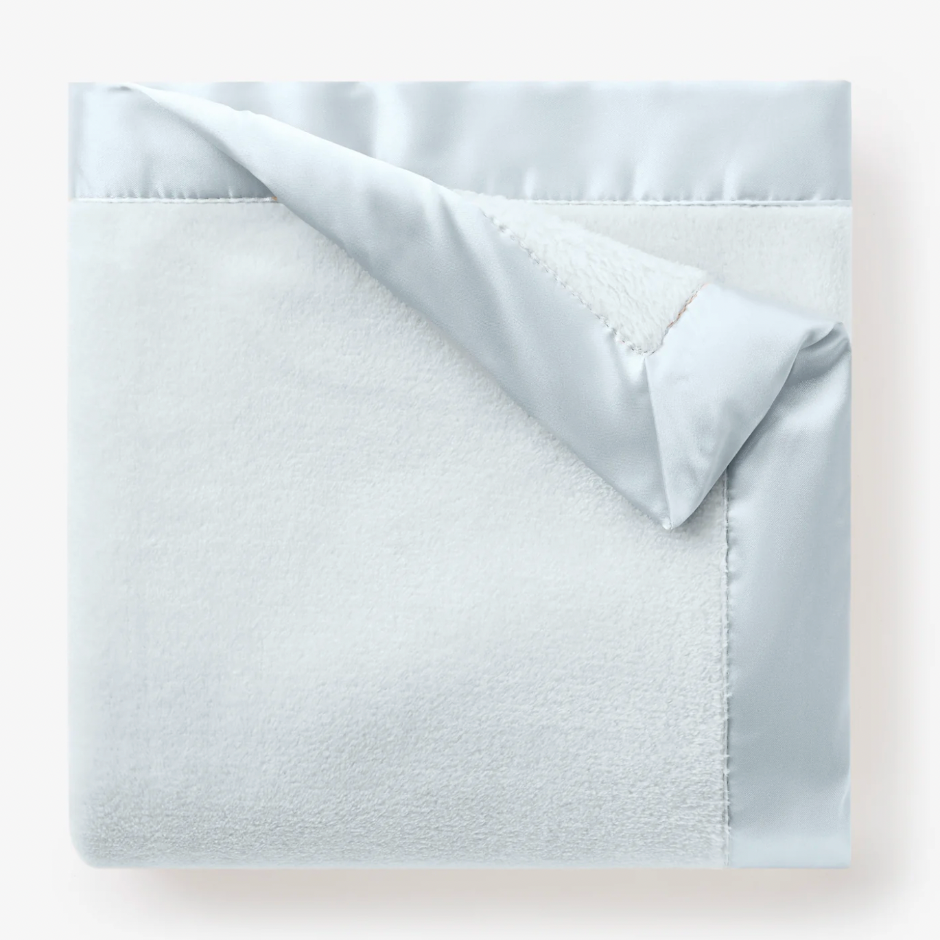 Satin Trim Flannel Fleece Blanket - Blue