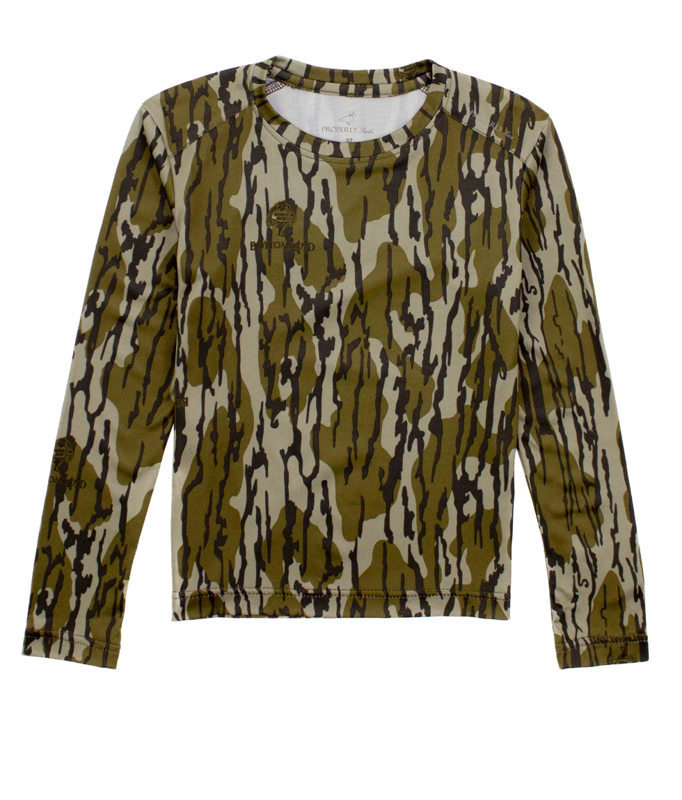 Boys Ravine Tee LS Mossy Oak Original Bottomland