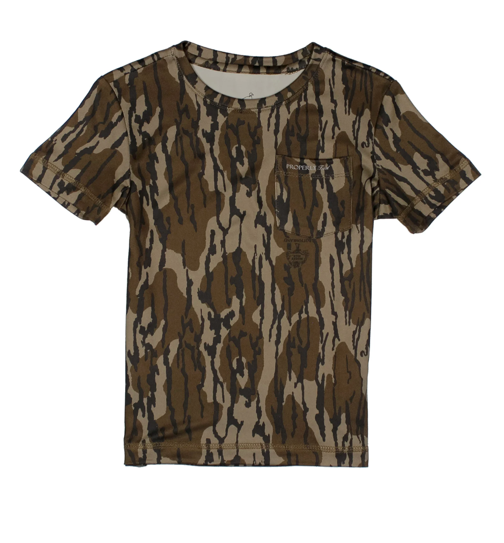 Boys Ravine Pocket Tee SS Mossy Oak Original Bottomland