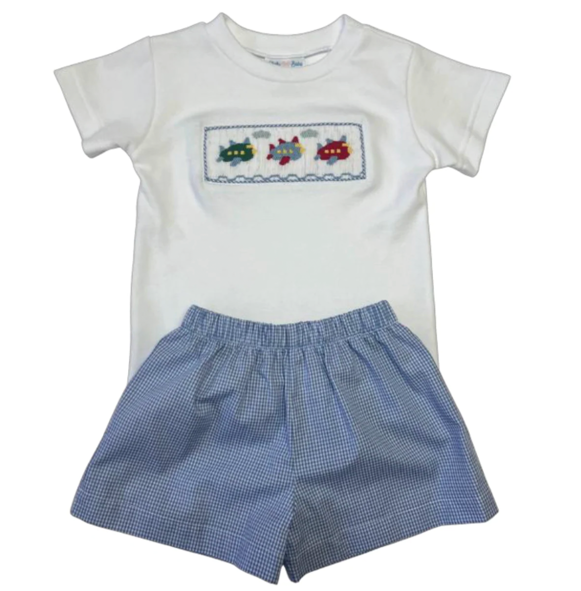 Tom Airplane Smocked T-Shirt with Short Set