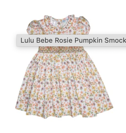 Emma Orange Floral Smocked Bishop