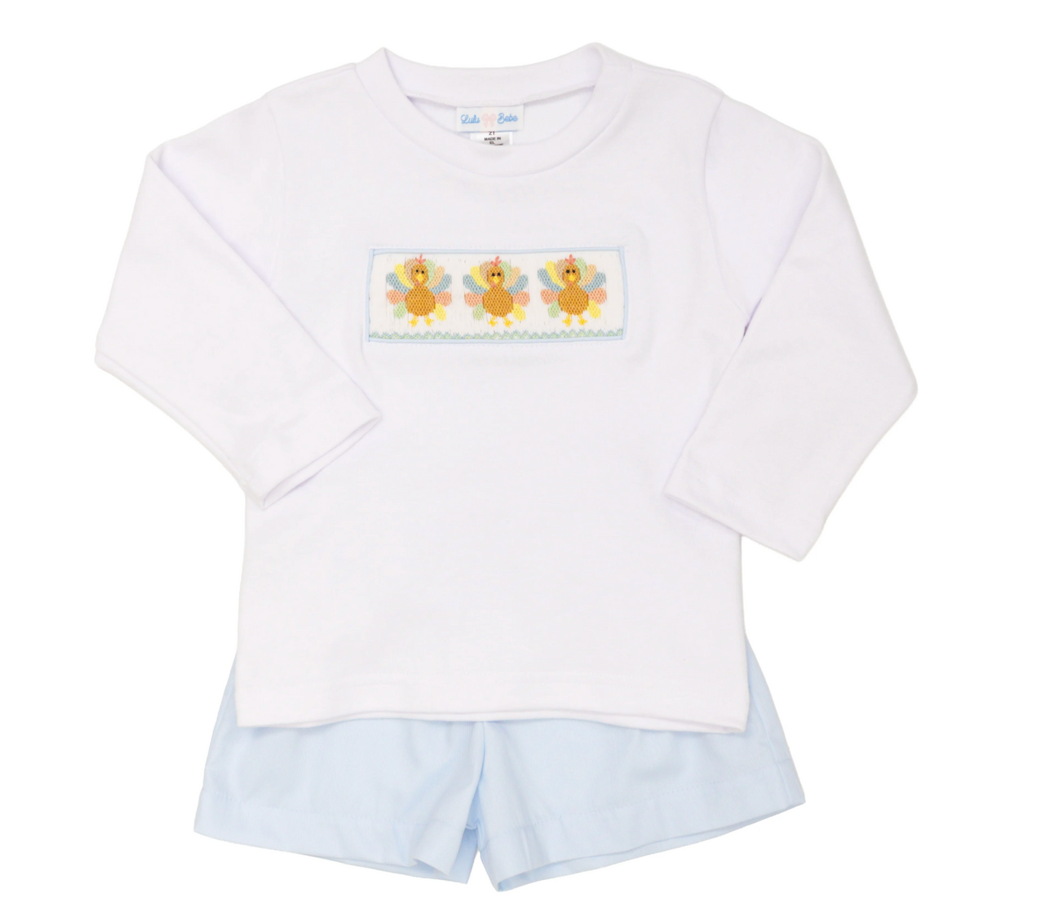 Tom Turkey’s Smocked Long Sleeve T-Shirt and Short Set