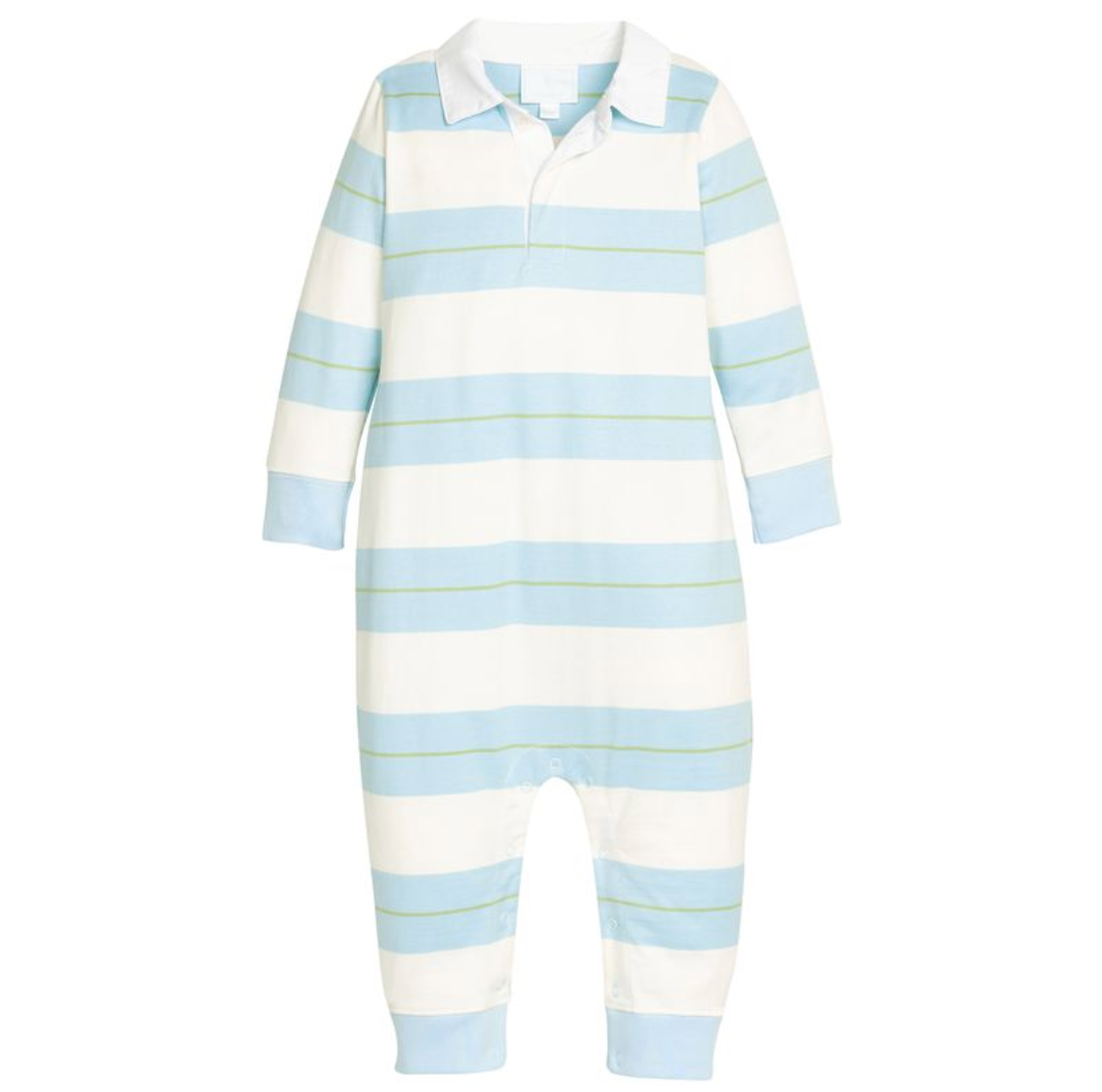 Rugby Polo Romper - Fondren Stripe