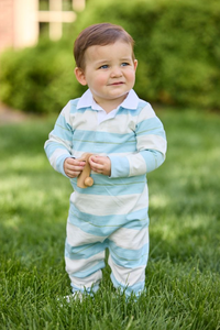 Rugby Polo Romper - Fondren Stripe