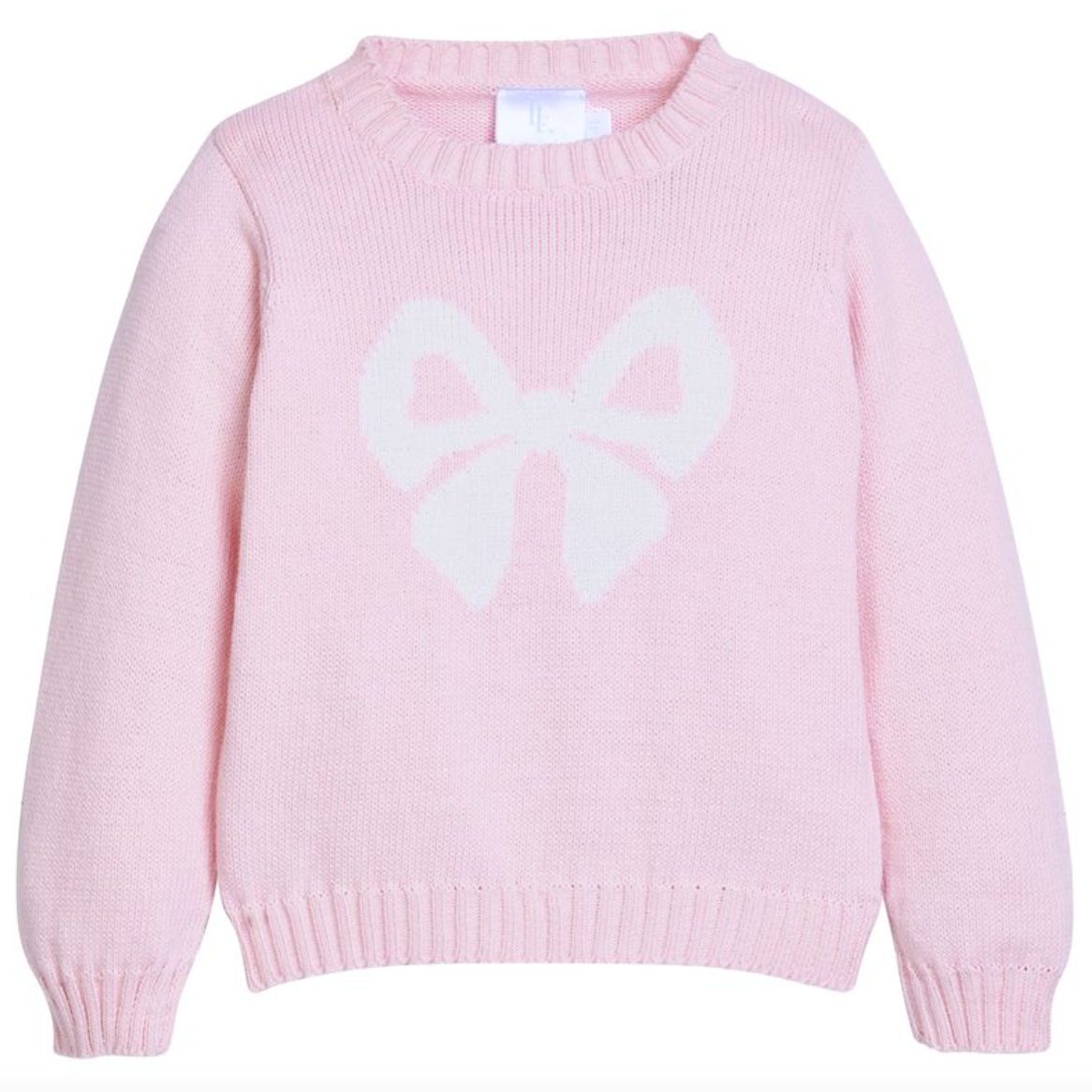 Intarsia Sweater - Light Pink Bow