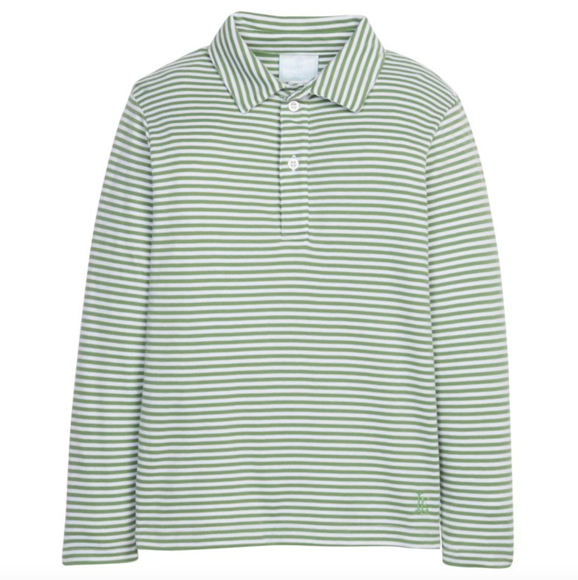 Long Sleeve Polo - Watercress Stripe