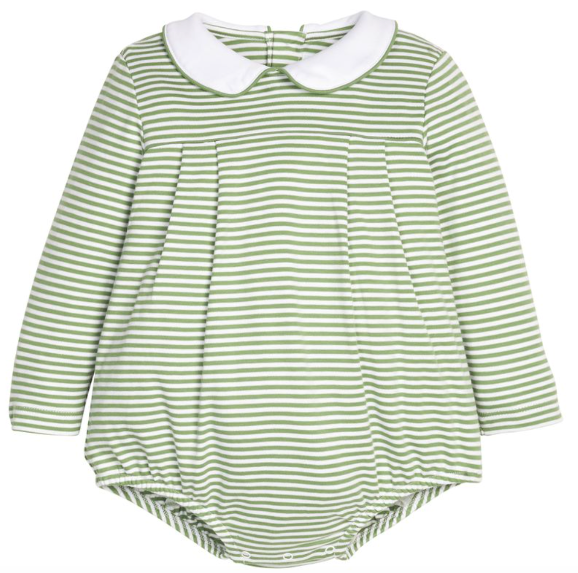 Pleated Peter Pan Bubble - Watercress Stripe