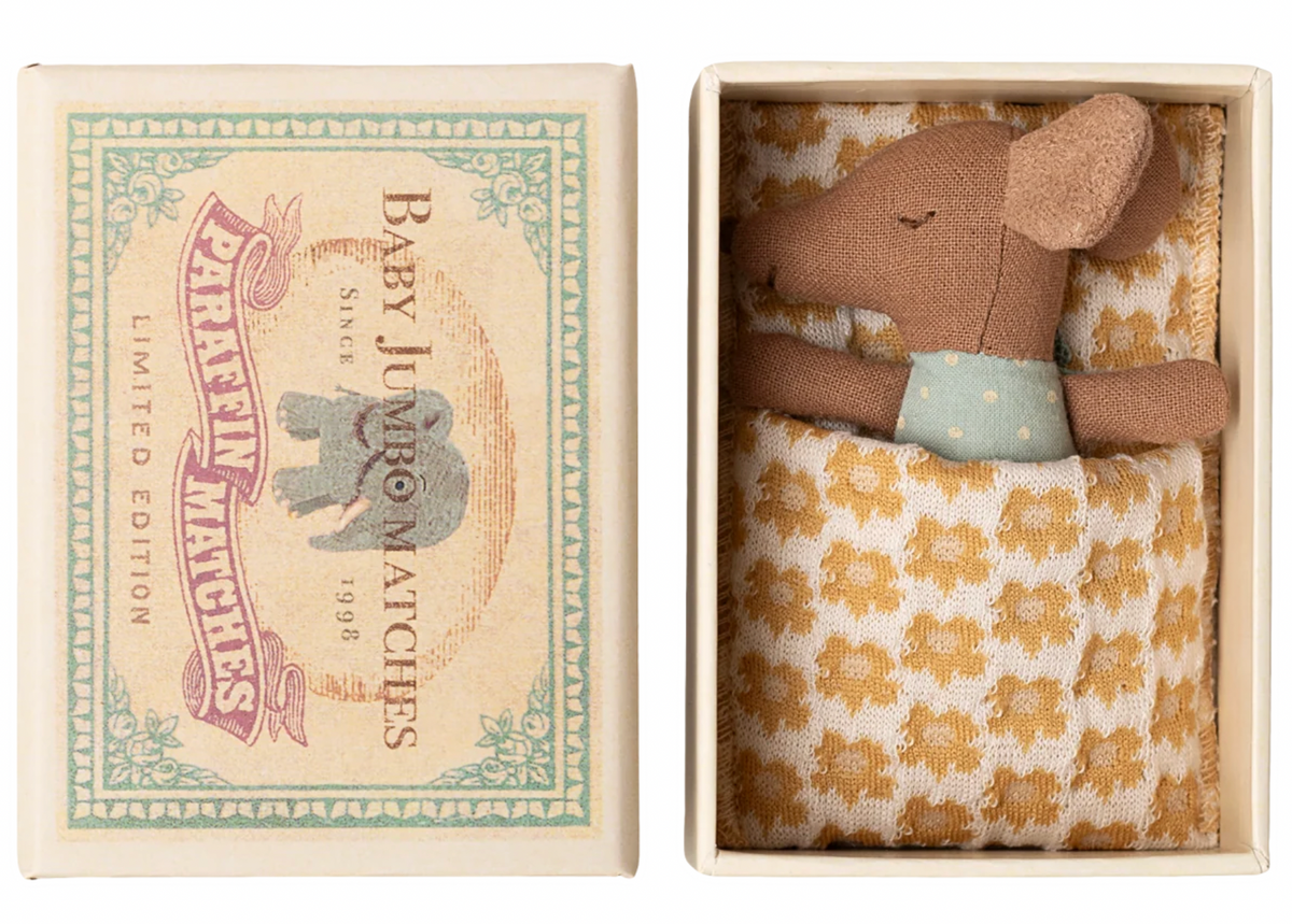 Sleepy Wakey Baby Mouse in Matchbox - Blue