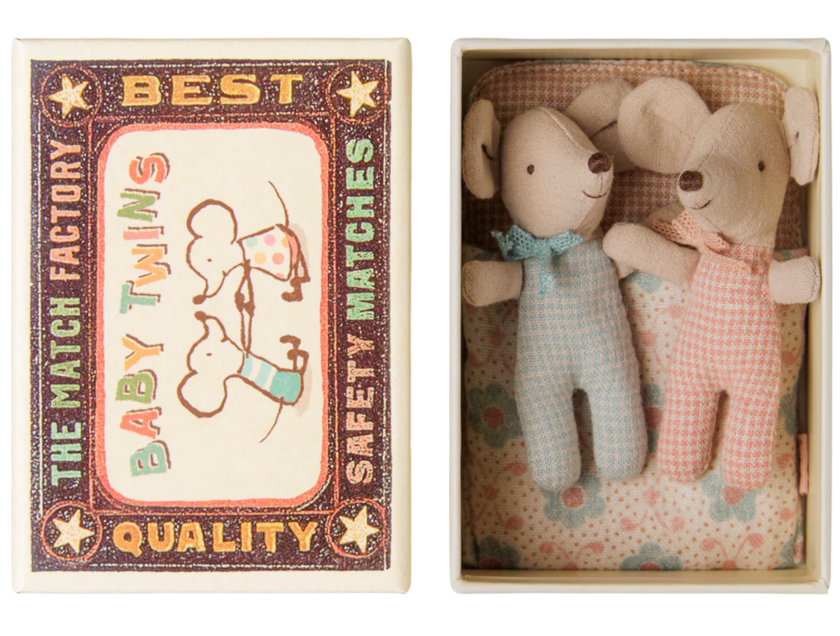 Twins, Baby Mice in Matchbox - Checker