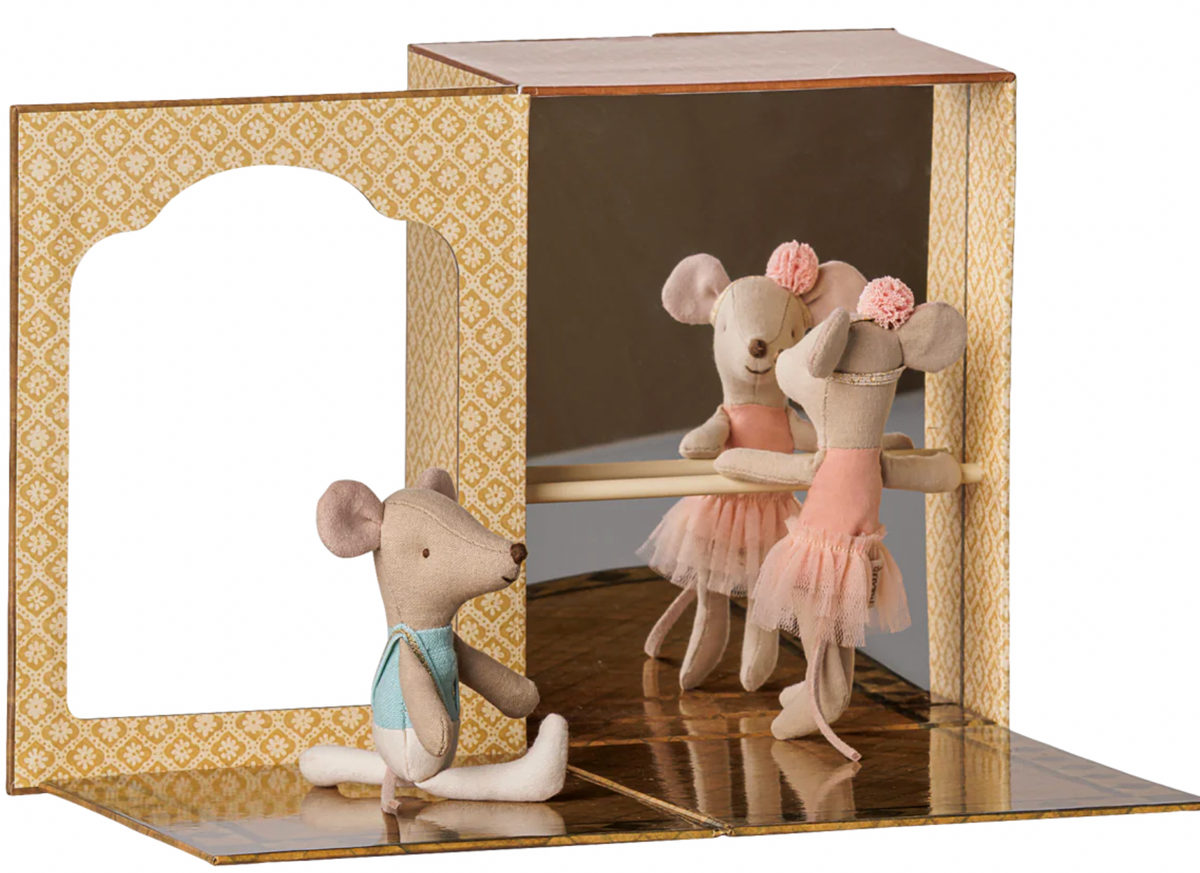 Ballet Mice In Dance Studio, Litttle Sister & Brother
