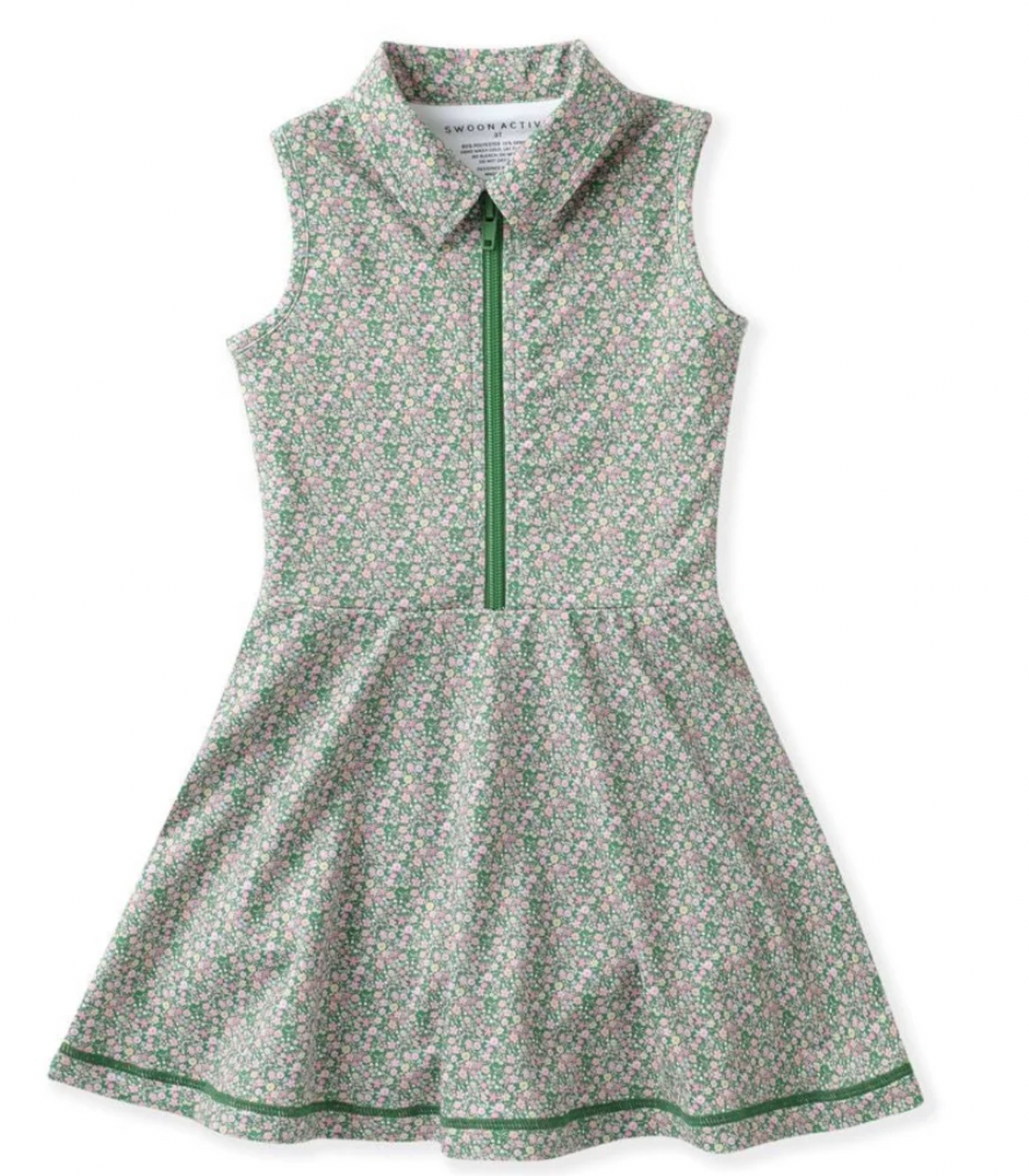 Olive Ditsy Floral Tennis Dress