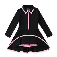 Courtside Black Long Sleeve Tennis Dress
