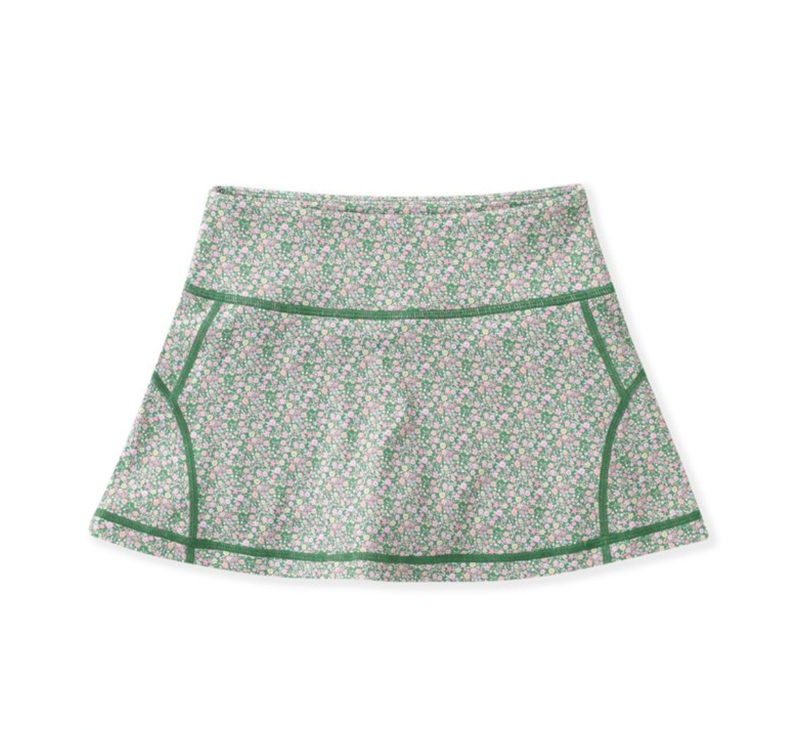 Olive Ditsy Floral Tennis Skirt