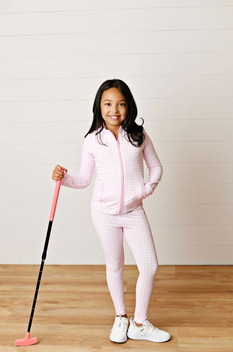 Pink Gingham Active Leggings