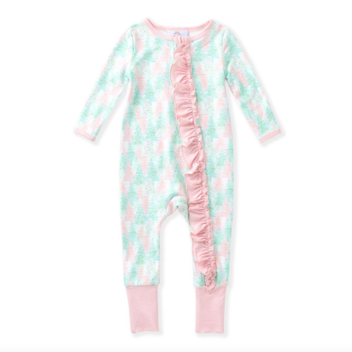 Butterknit Layette Zipper Sleeper - Christmas Tree