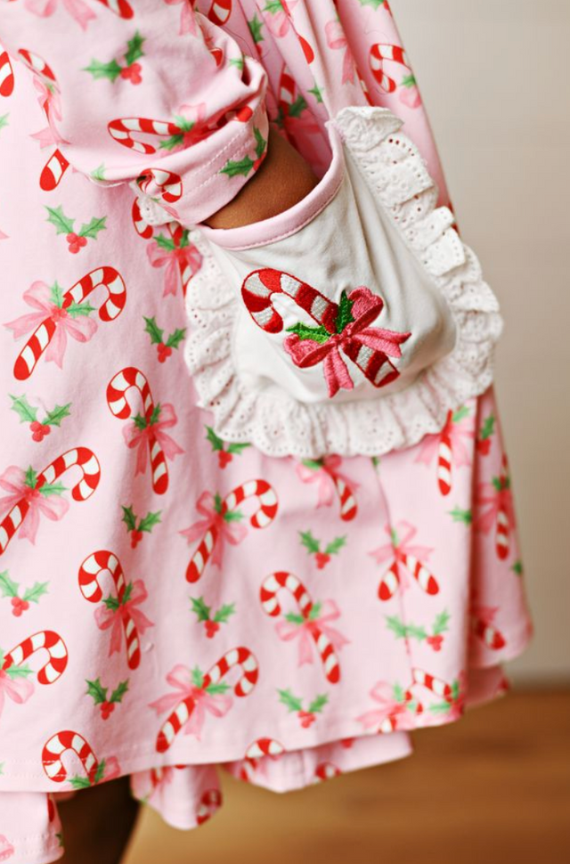 Embroidery Dress - Candy Cane