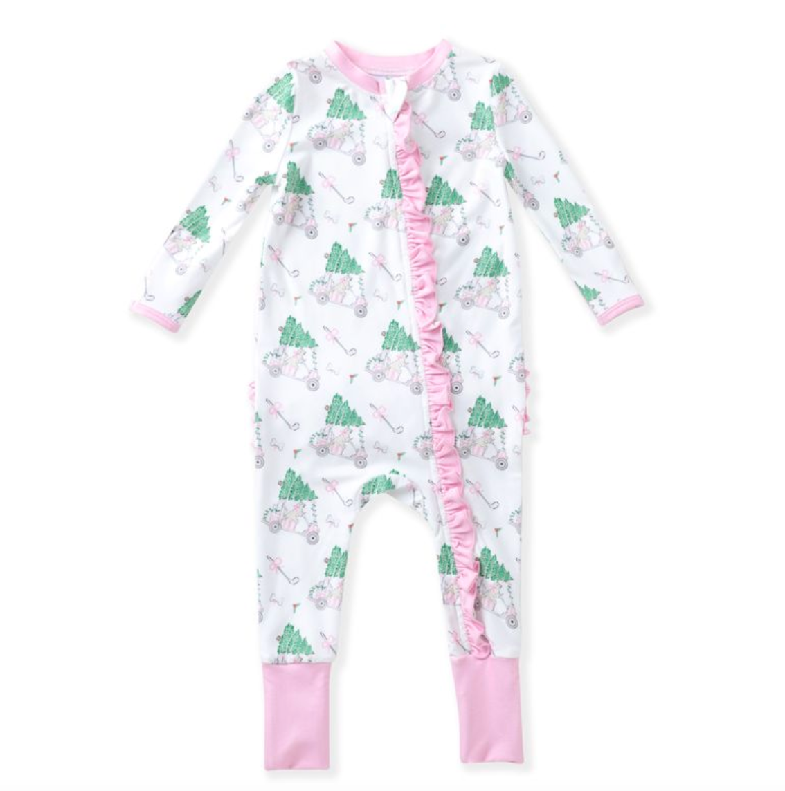 Pink Butterknit Zipper Sleeper - Golfcart/Christmas