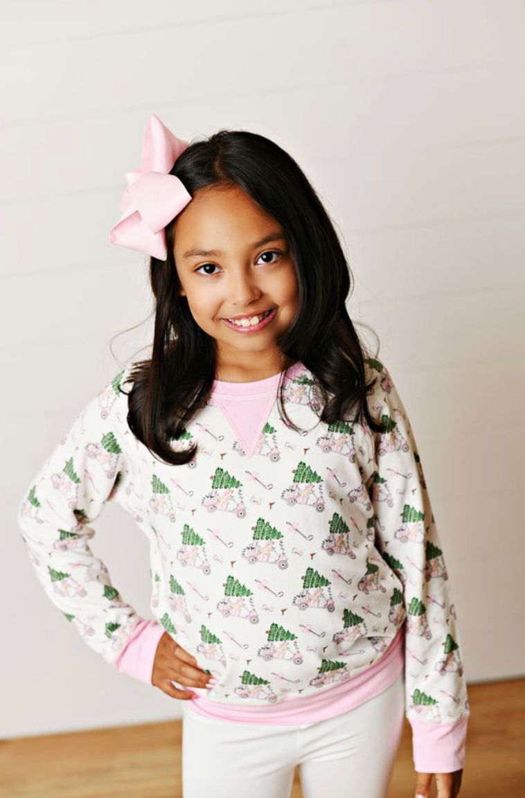 Pink Pullover - Golfcart/Christmas