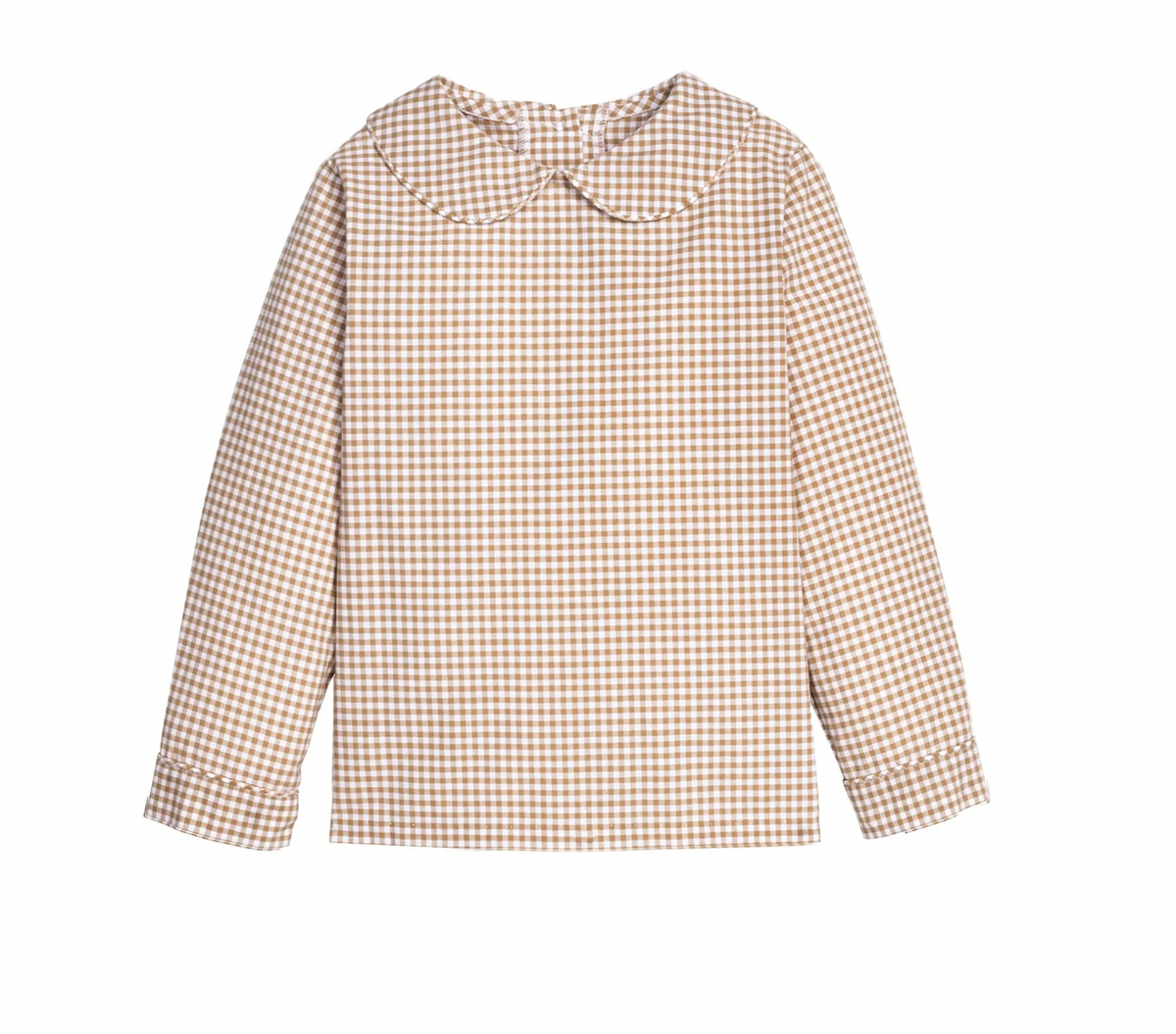 Khaki Gingham Peter Pan Shirt
