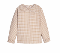 Khaki Gingham Peter Pan Shirt