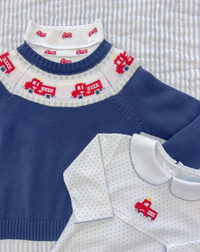 Fire Truck Fair Isle Sweater