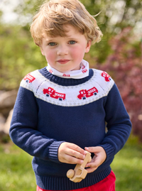 Fire Truck Fair Isle Sweater