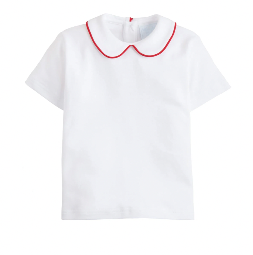 Piped Peter Pan Shirt Red