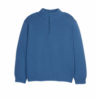 Quarter Zip Sweater  Story Blue