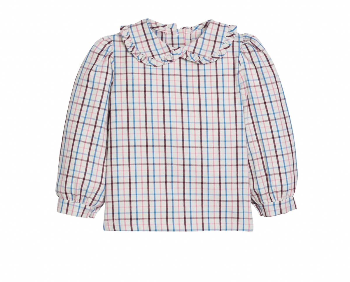 Ruffled Peter Pan Blouse Wilmington Plaid