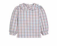 Ruffled Peter Pan Blouse Wilmington Plaid