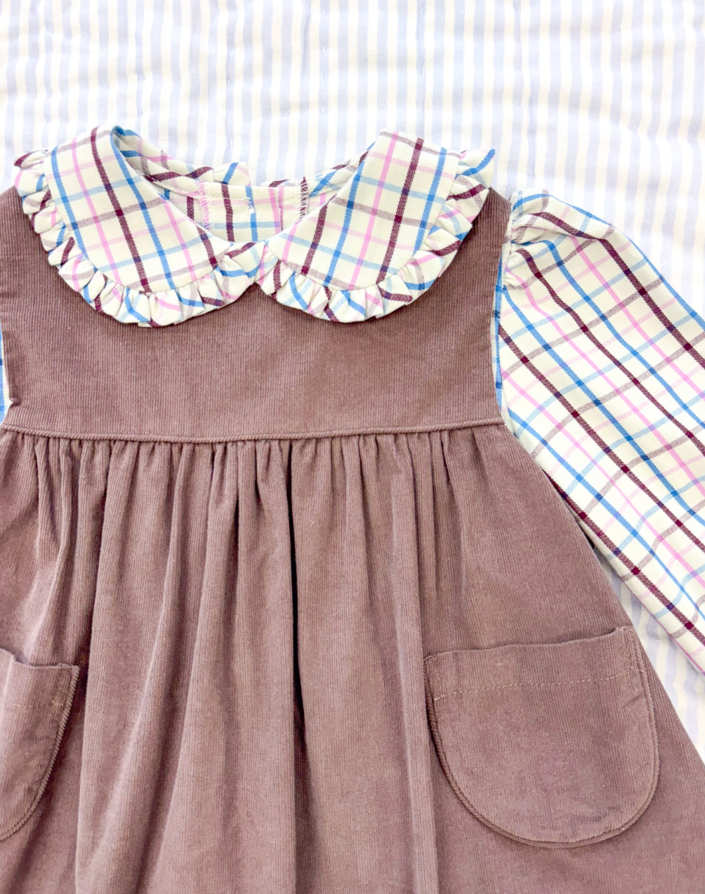 Ruffled Peter Pan Blouse Wilmington Plaid