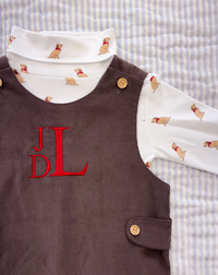 Button Tab John John Chocolate Corduroy