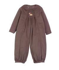 Chest Smocked Romper Seated Lab Puppy