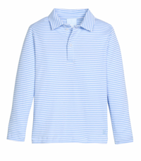 Long Sleeve Polo Light Blue Stripe