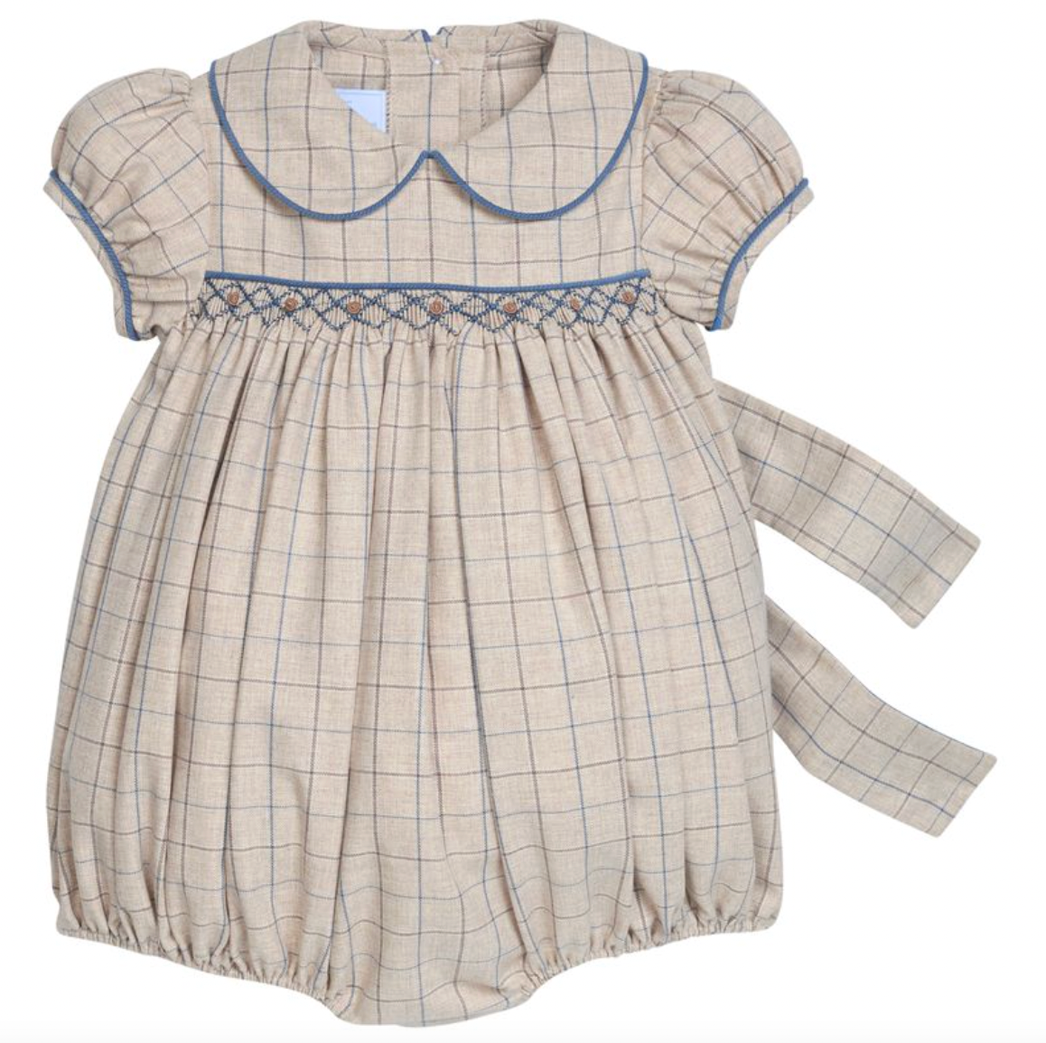 Smocked Natalie Bubble - Durham Windowpane