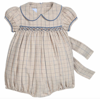 Smocked Natalie Bubble - Durham Windowpane