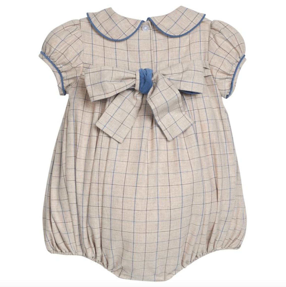 Smocked Natalie Bubble - Durham Windowpane