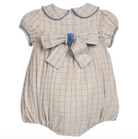 Smocked Natalie Bubble - Durham Windowpane