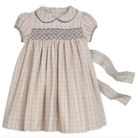 Smocked Natalie Dress - Durham Windowpane
