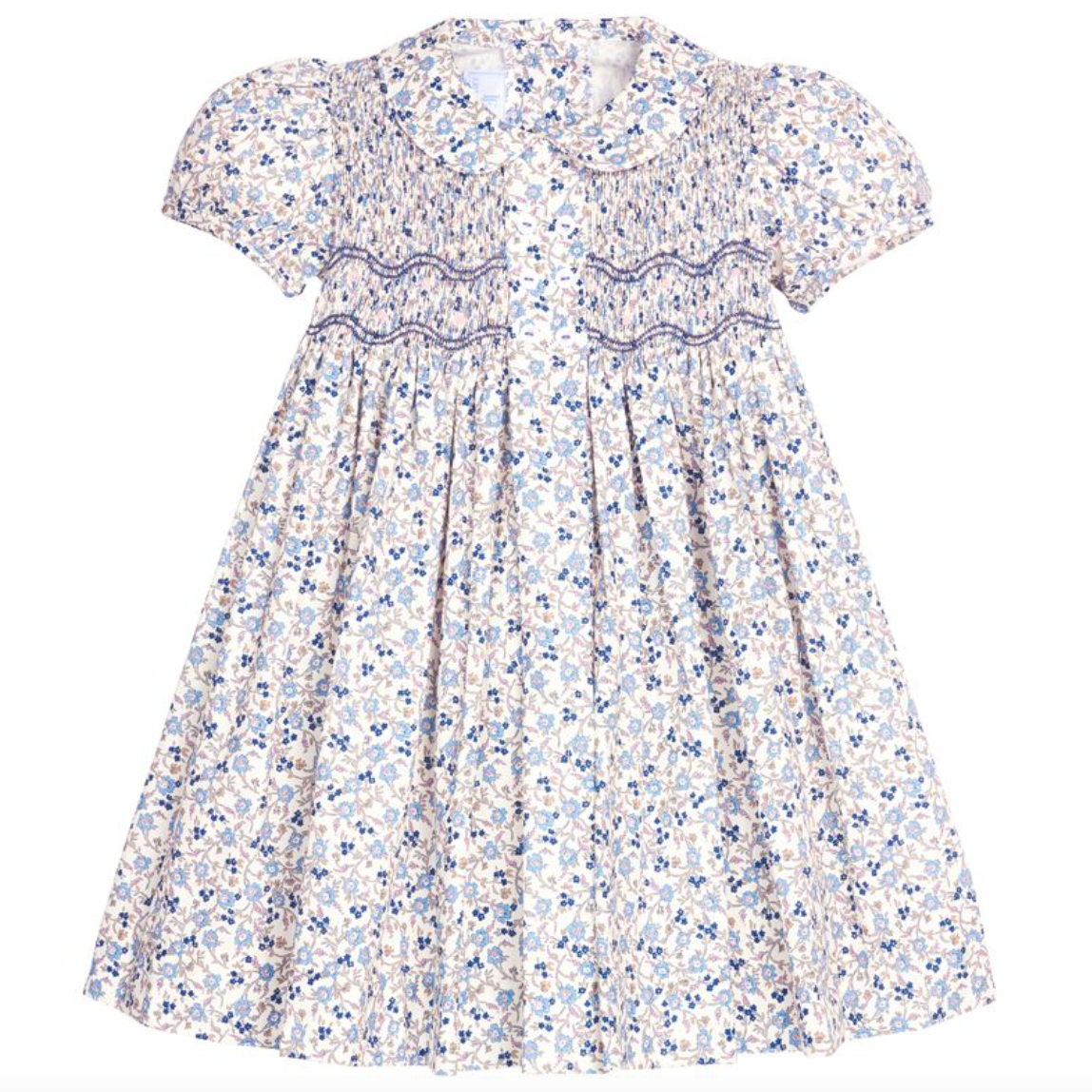 Smocked Bridget Dress - Wisteria Floral