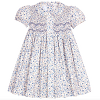 Smocked Bridget Dress - Wisteria Floral